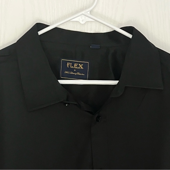 NWOT Flex Luxury Collection Mens 3X Black Dress Shirt Button Down - Picture 3 of 9